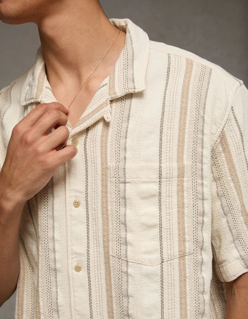 American Eagle  AE Poolside Button-Up Shirt for Men | Best Price UAE